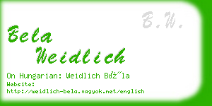 bela weidlich business card